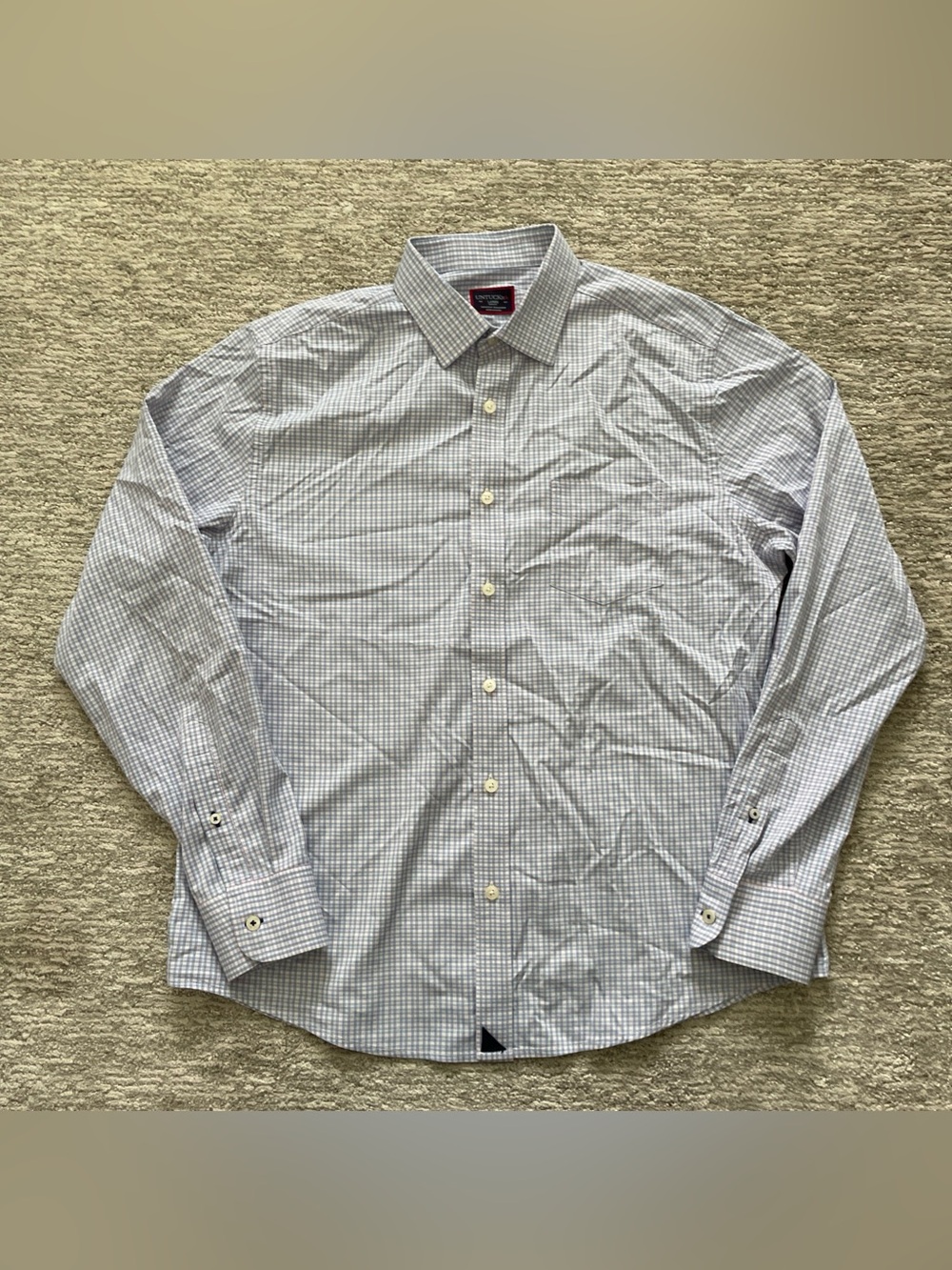 UNTUCKit Shirt Mens Large Pink Blue Check Long Sleeve Dalton Button Up Slim Fit